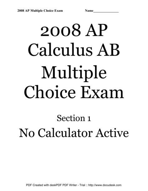 Ap calc ab multiple choice 2008. Things To Know About Ap calc ab multiple choice 2008. 
